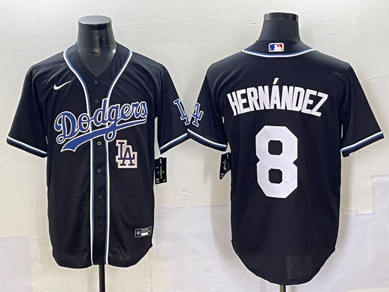 Men 2025 Los Angeles Dodgers #8 Hernandez Black Three generations Fashion Nike MLB Jersey style 70411->los angeles dodgers->MLB Jersey